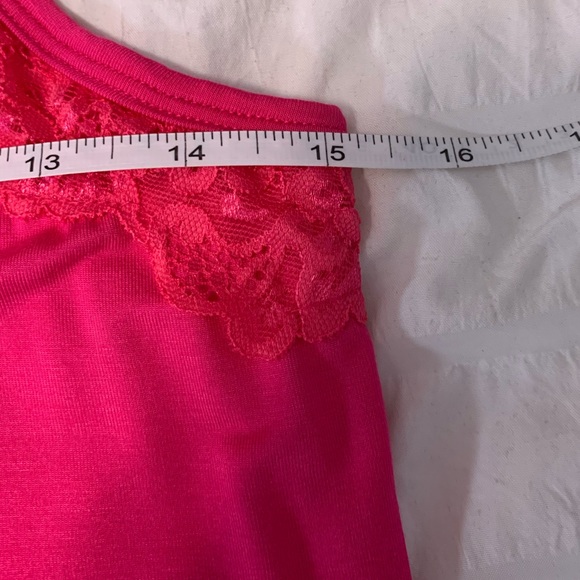 NWOT Aratta Lace-Trim Hot Pink Slip Dress with Adjustable Straps - Picture 9 of 16
